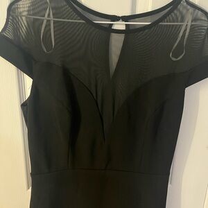 Lulu's Black Mesh Yoke Maxi Dress